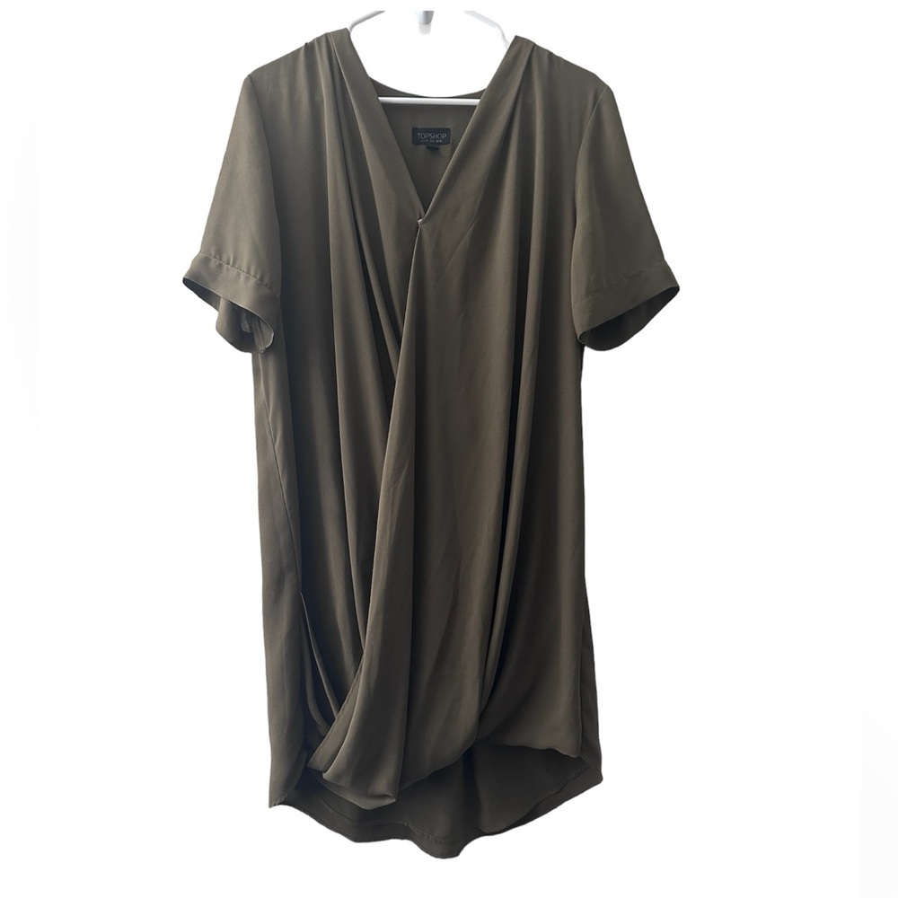 Top shop olive green wrap dress